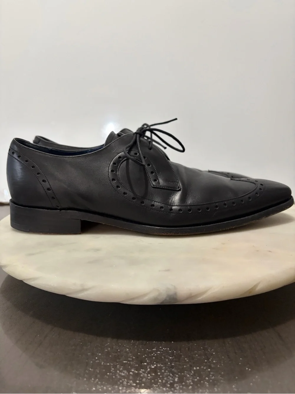 Barker Black Calf Leather Woody Derby Brogue Shoes UK 11 F US 12 EU 45